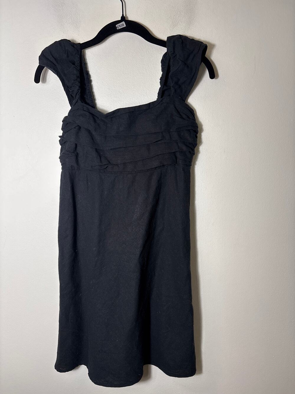 Abercrombie & Fitch Black Linen Blend Knee Length Dress Sz M